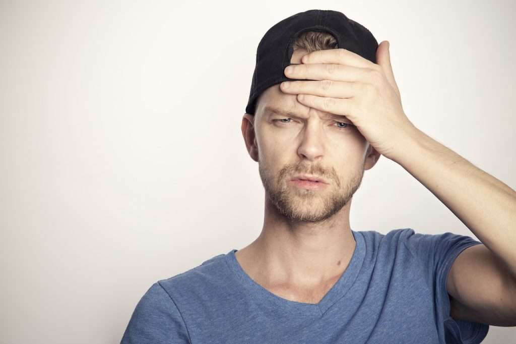 Confused young man